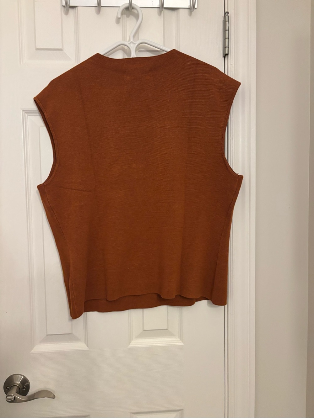 Sleeveless Ribbed Knit Top - Rust - Picture 2 of 2